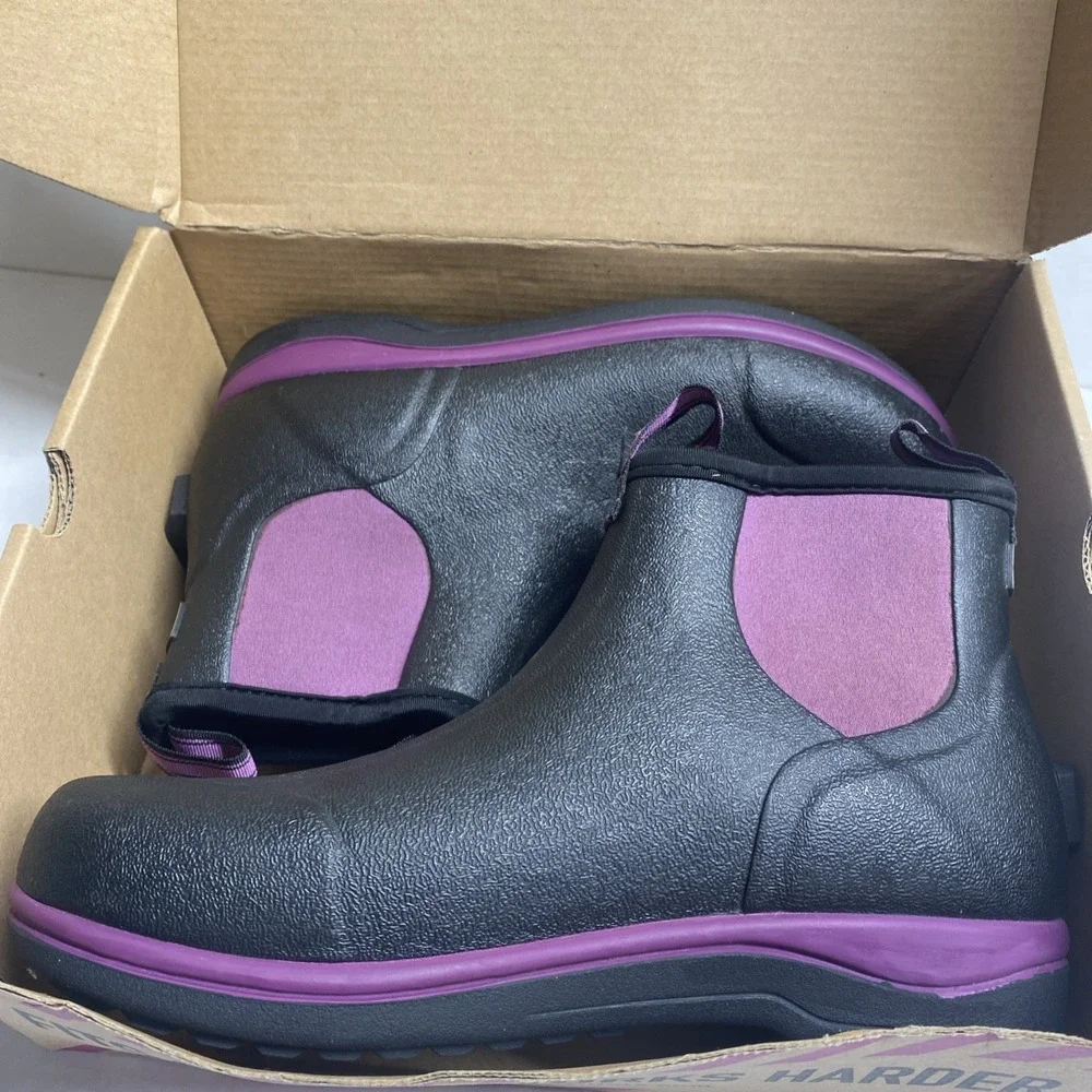 New Noble Outfitters Muds Booties Women's Size 7.5 Rubber Black/Purple #66003